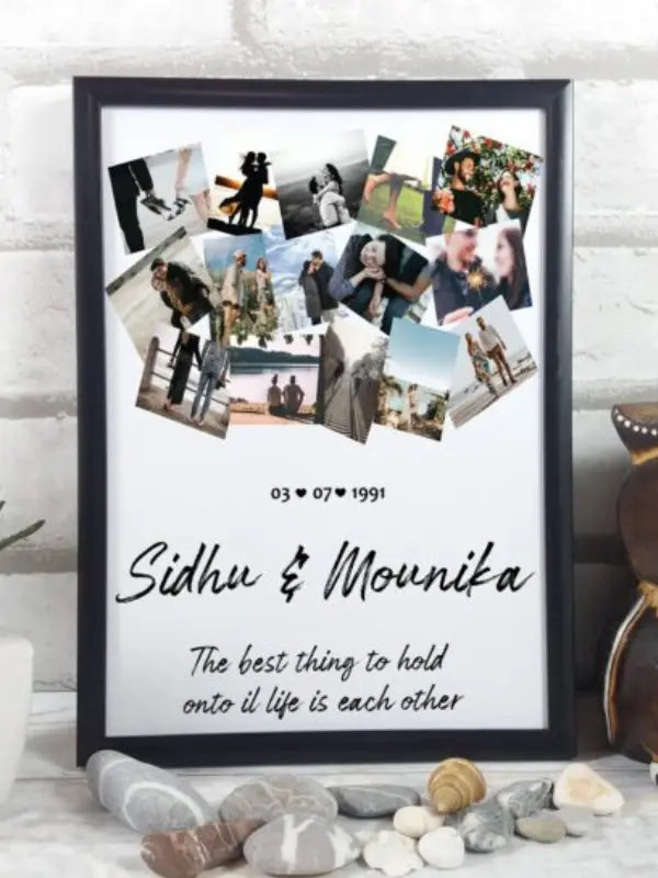 Collage 2 Frame for Couples with name and date
