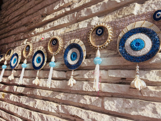 Blue Evil Eye Toran | Bandhanwar (40” W Approx)