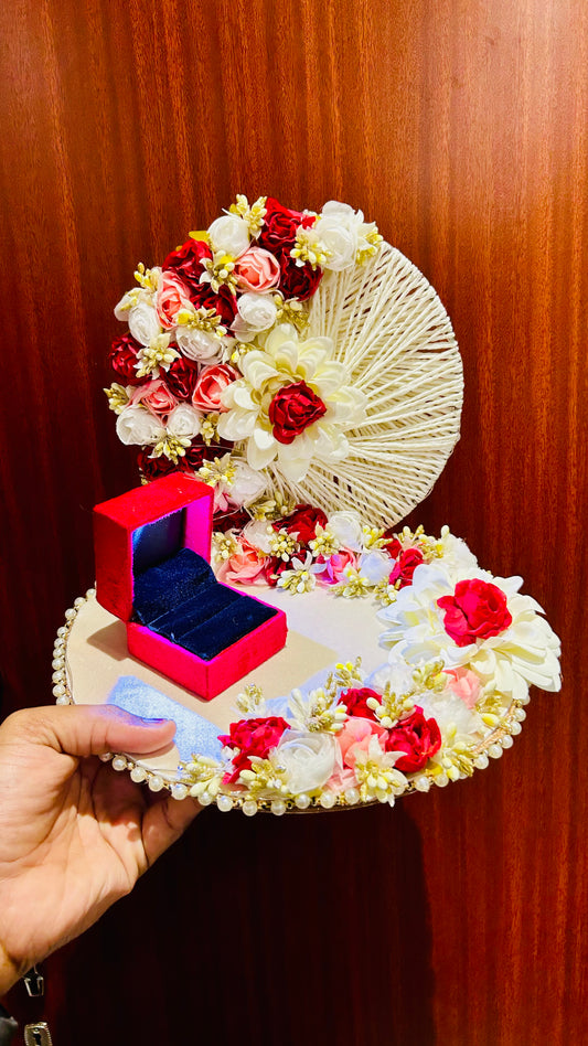 Ring Platter with Red and White flowers Design 08022026