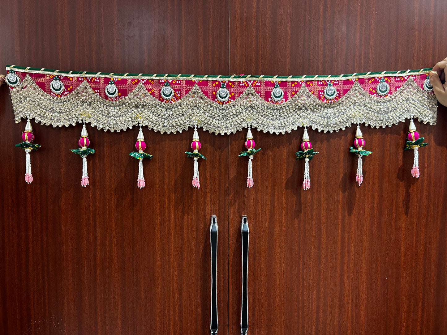 Handmade Festive Bandhanwar for Main Door | Traditional Toran with Beads and Tassels