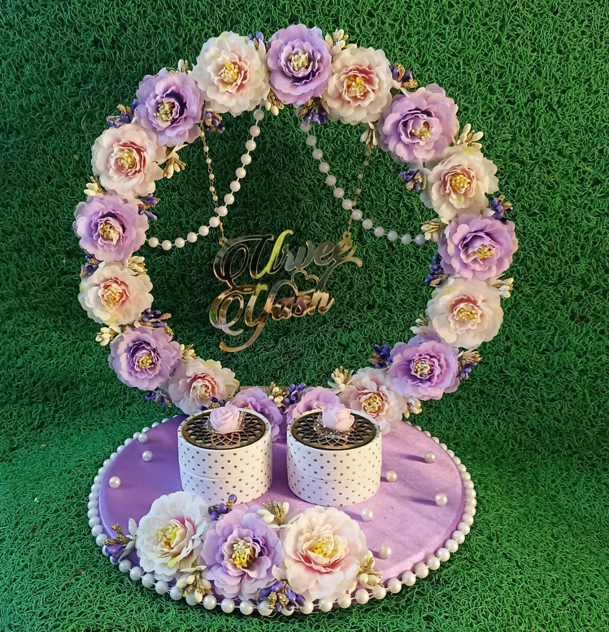 Ring Platter - Lavender & White Flowers Design 10