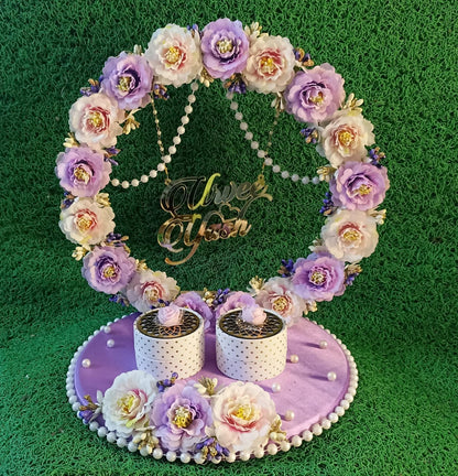 Ring Platter - Lavender & White Flowers Design 10