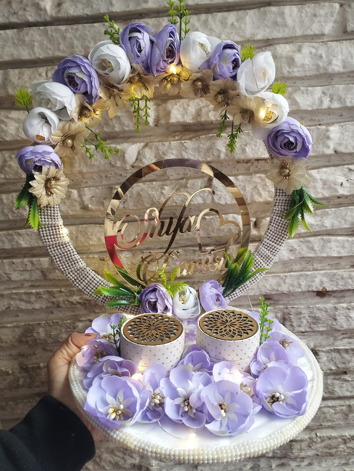 Ring Platter White and Lavender color