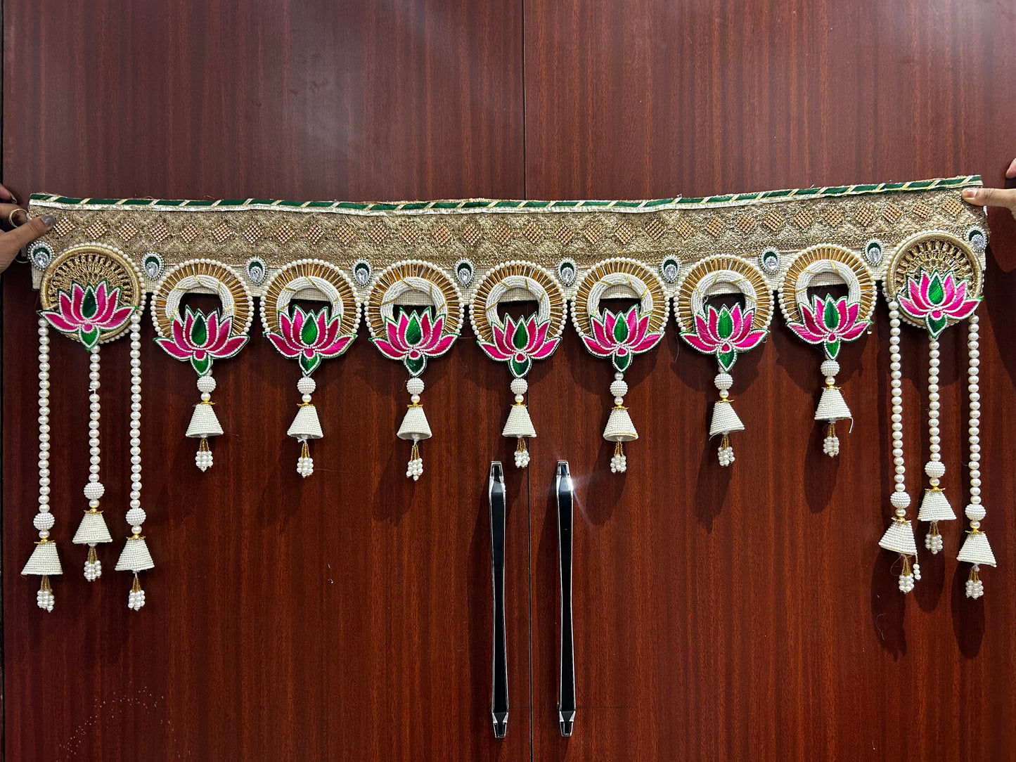Lotus Design Bandhanwar for Door | Handmade Toran for Festive Decor (40” W Approx)
