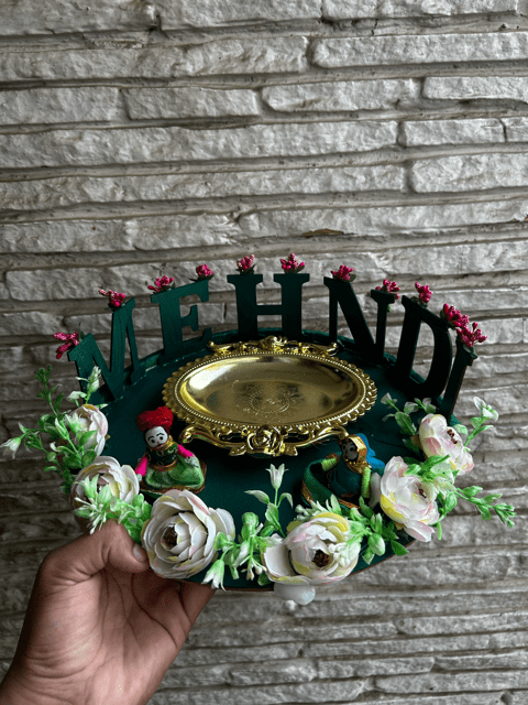 Mehendi Platter - White and Green