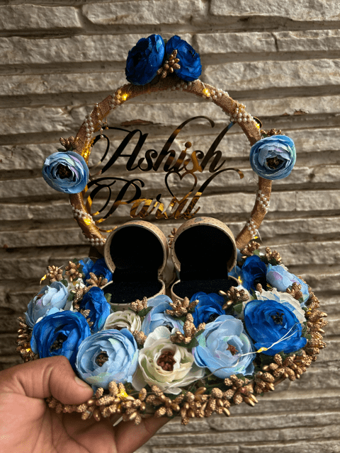 Ring Platter - Blue and Cream Color