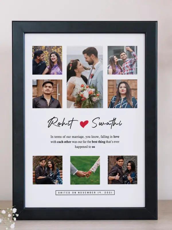 Marriage Frame for Couples with name and date – Happy Giftings