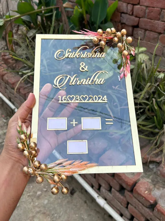 New Couple Thumb Impression Gift for Engagement with flower