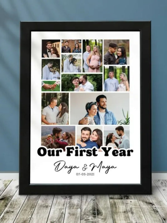 Our First Year Frame for Couples with name and date