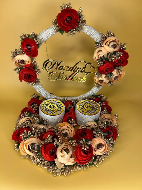 Ring Platter Red and Peach