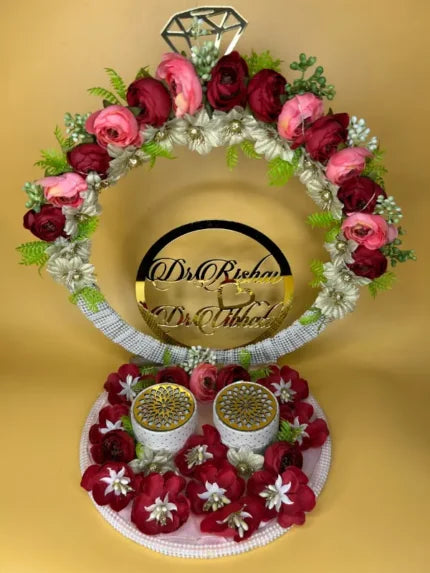 Ring Platter - Maroon, Pink and Brown color