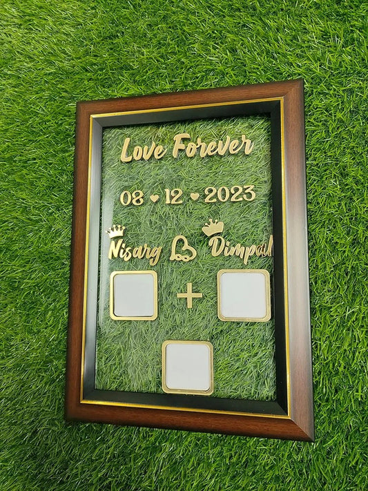 Customized Couple Fingerprint wooden Frame for Unique Engagement