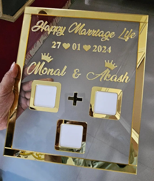Customized Couple Fingerprint Frame for Unique Engagement & Wedding