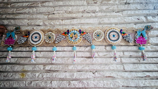 Radha Krishna and Peacock theme Toran | Bandhanwar (40” W Approx)