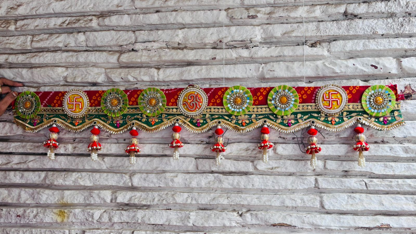 Bandhni Print Toran | Bandhanwar (40” W Approx)