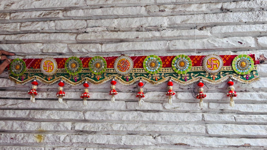 Bandhni Print Toran | Bandhanwar (40” W Approx)