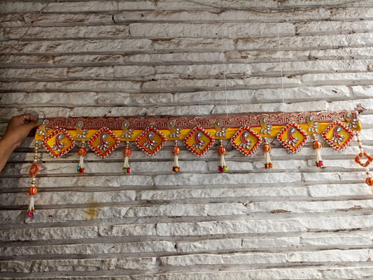 Yellow and Red with buta theme Toran | Bandhanwar (40” W Approx)