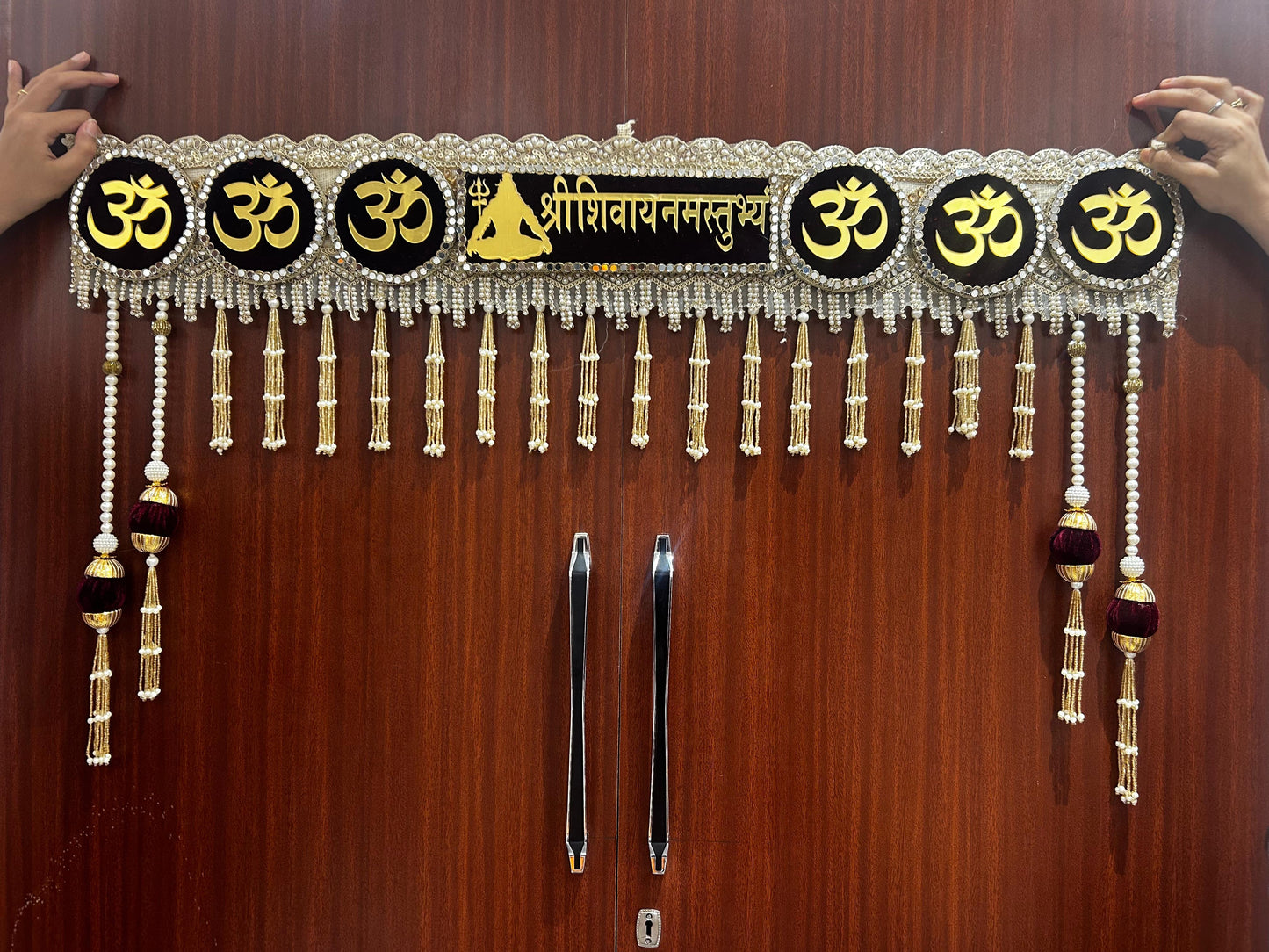 Om Namah Shivay Bandhanwar for Door | Religious Toran for Home & Temple (40” W Approx)