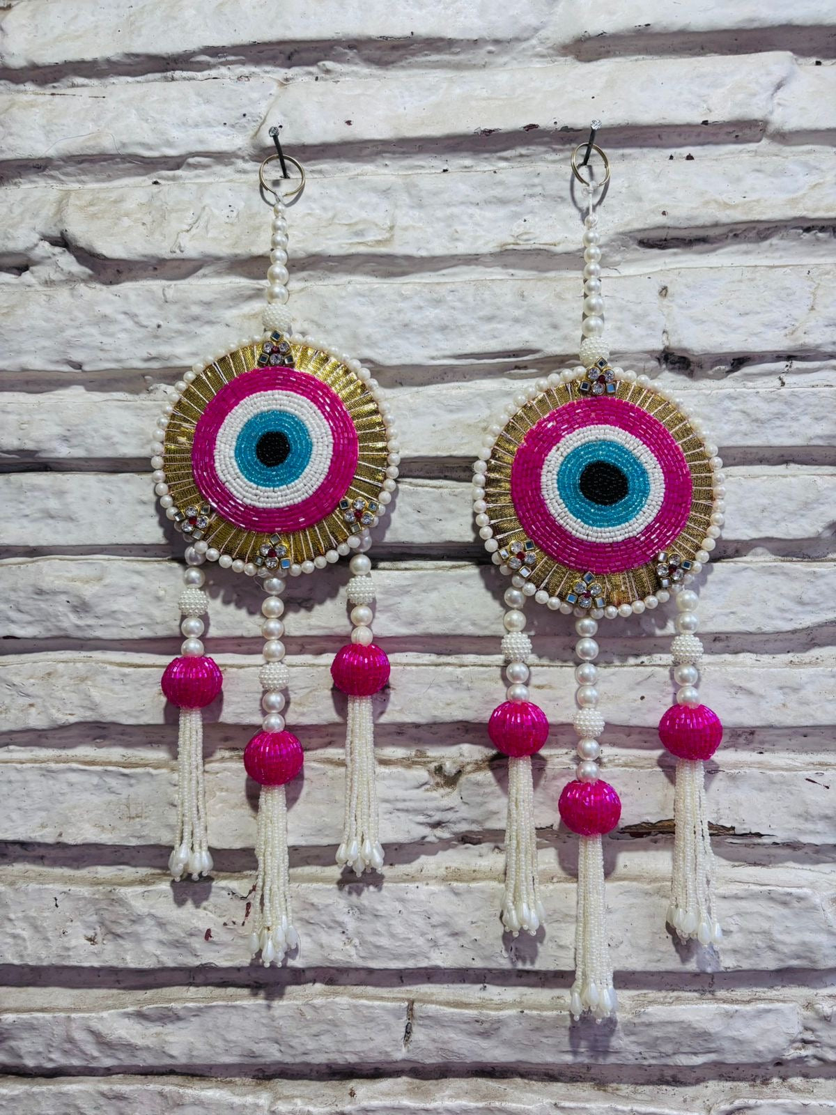Decoration Door Side Hangings Evil Eye Pink (12” H Approx)