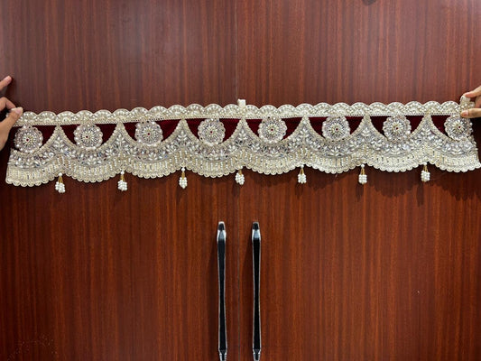 Handmade Shubh Labh Om bandhanwar for main door with tassels and festive door decoration
