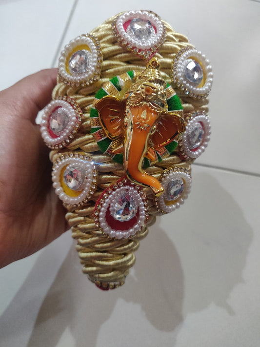 Royal Traditional Decorated Nariyal for Wedding & Puja (Premium Kalash Coconut)