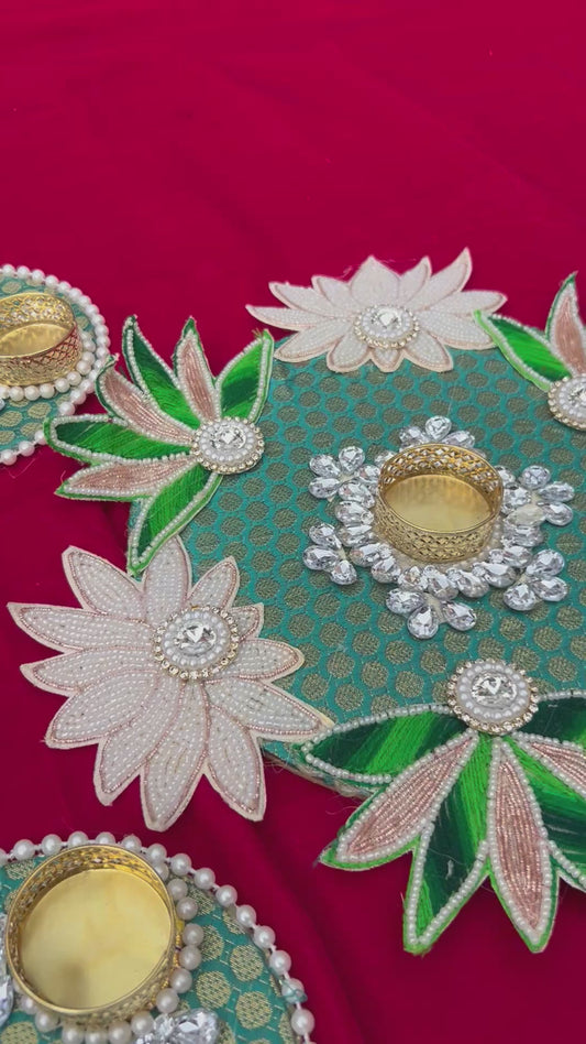Ready to decorate Rangoli with Green Lotus